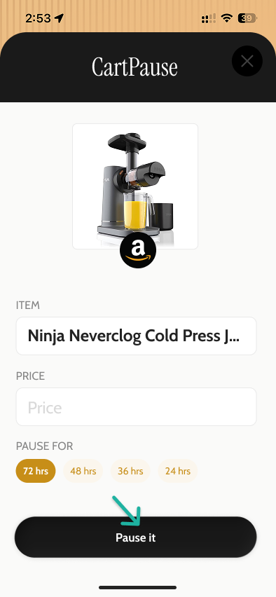 CartPause app